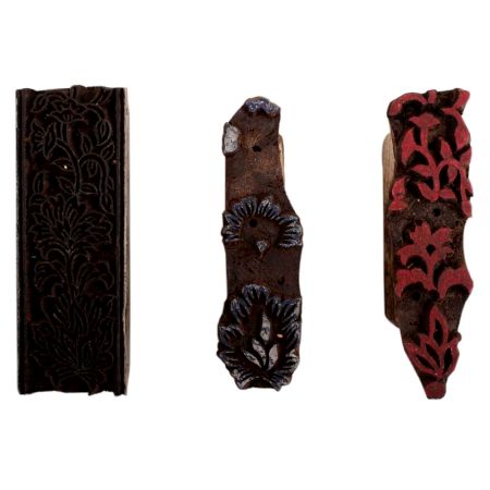 Set of 3 Piece New Wooden Printing Block